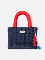 BUCKET BAG WITH LOBSTER CHARM IN NAVY RED