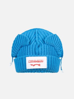 CHUNKY EARS BEANIE IN LIGHT BLUE