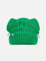 MOHAIR CHUNKY EARS BEANIE IN GREEN