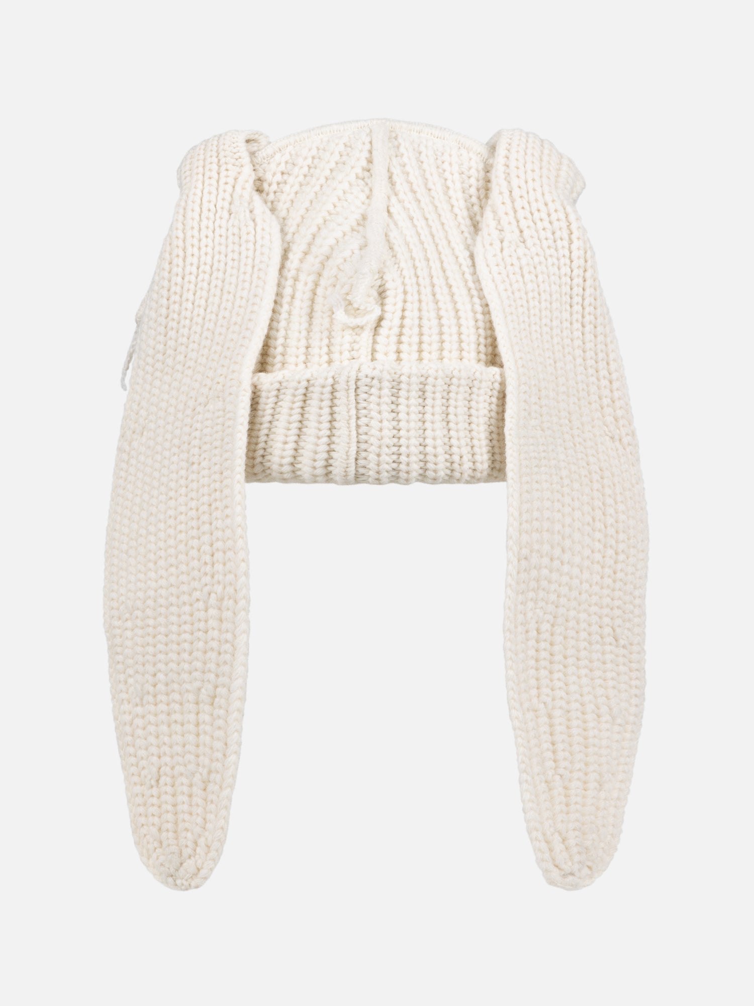 ALPACA CHUNKY RABBIT BEANIE IN BROWN - Image 32