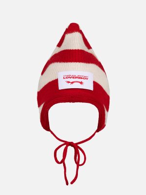 SPIKE BONNET IN RED ECRU