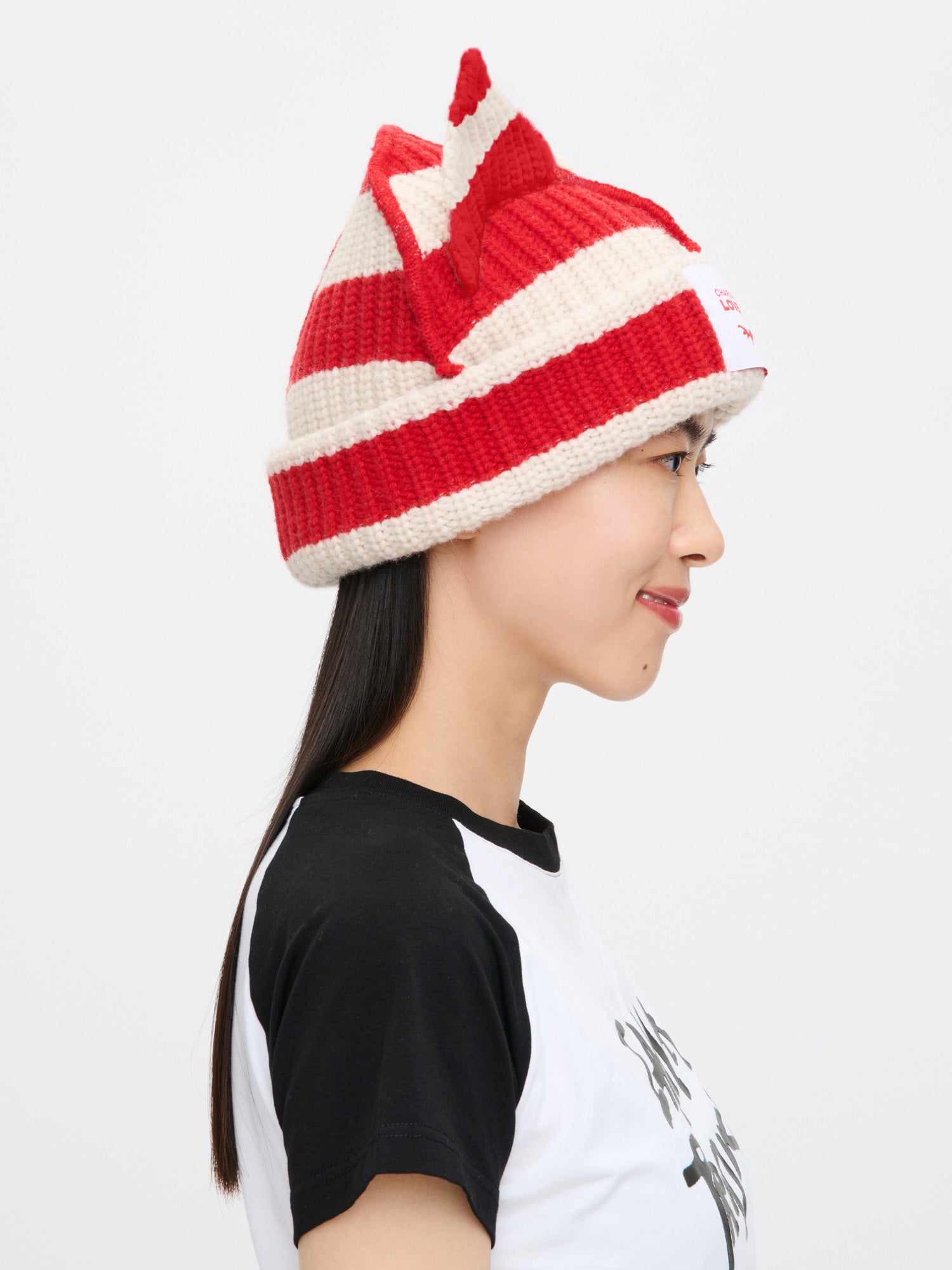 CHUNKY EARS BEANIE EXCLUSIVE IN RED ECRU - Image 7