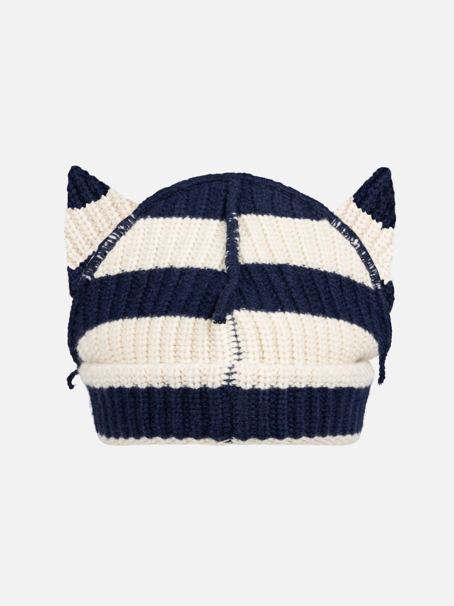 CHUNKY EARS BEANIE EXCLUSIVE IN NAVY ECRU - Image 2