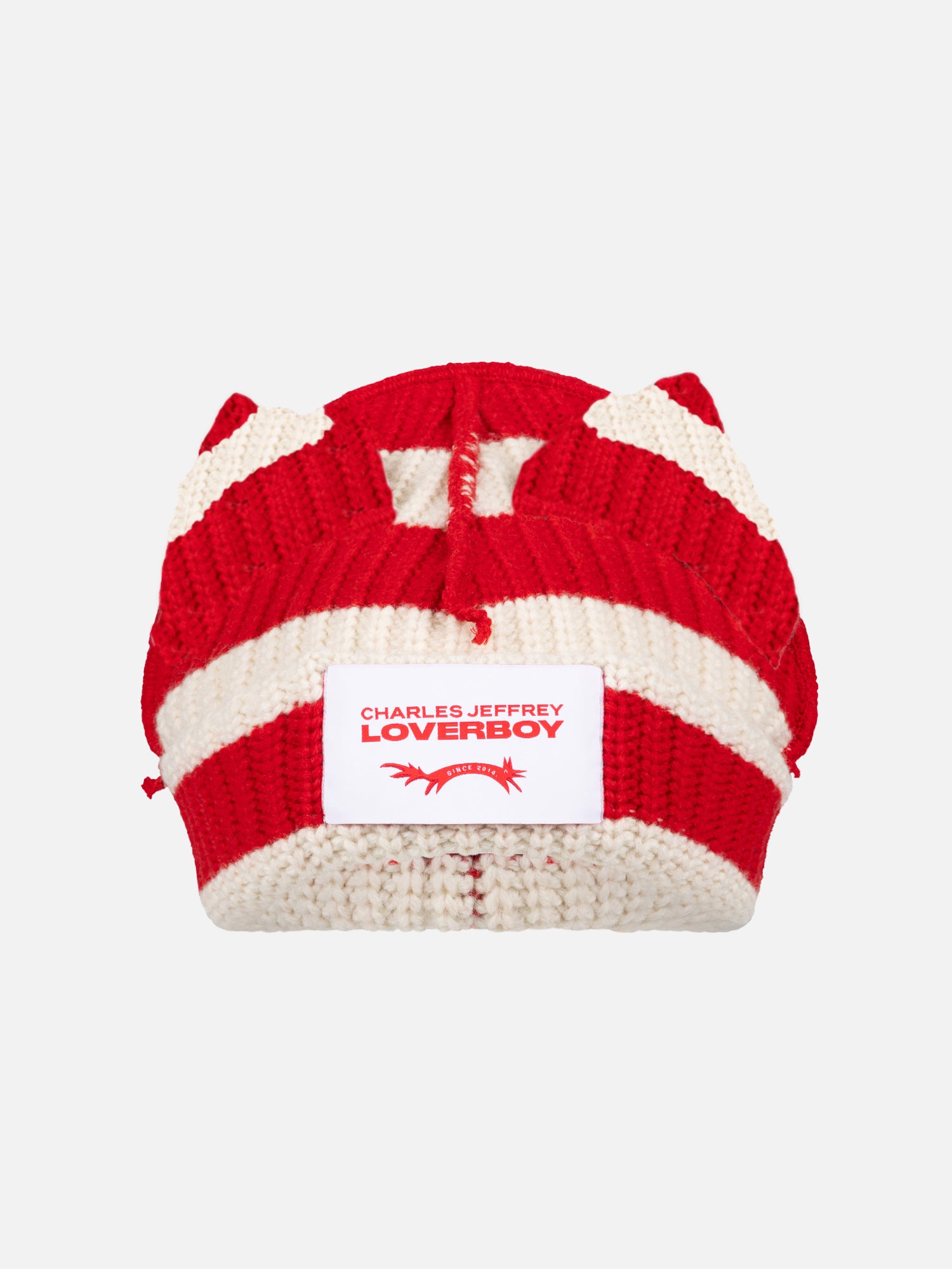 CHUNKY EARS BEANIE EXCLUSIVE IN RED ECRU