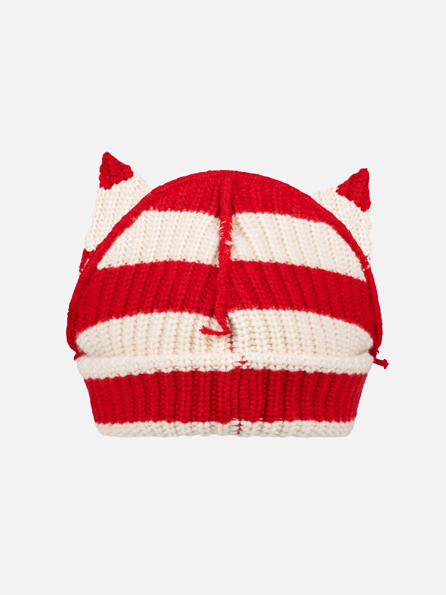 CHUNKY EARS BEANIE EXCLUSIVE IN RED ECRU - Image 2