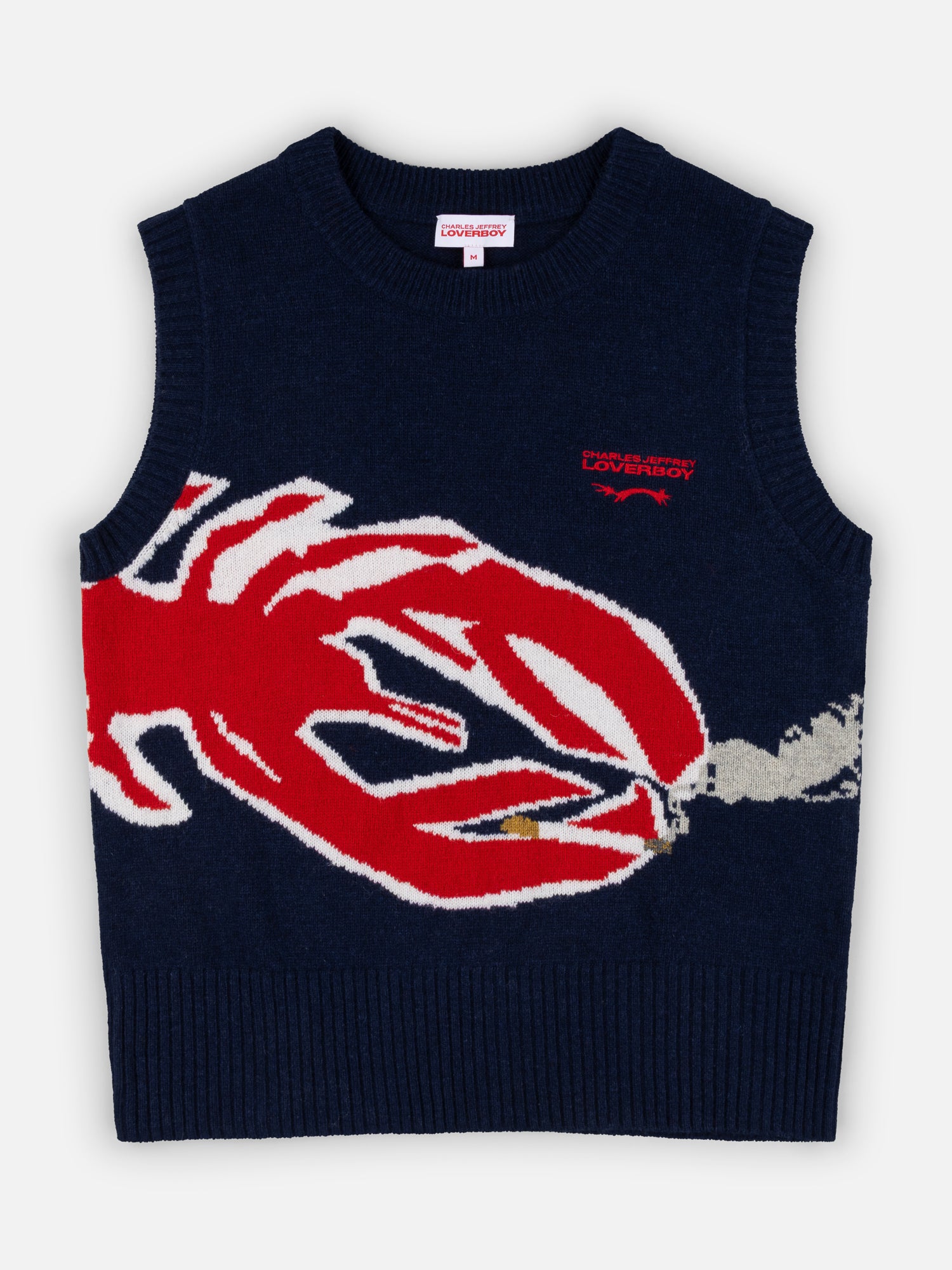 GRAPHIC VEST IN NAVY RED