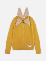 MOHAIR BANANA ZIP JUMPER IN YELLOW ECRU